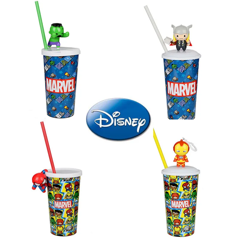 

2019 Marvel Aengers Ironman Spiderman Figure Cartoon Cups Toys Avengers Ironman Hulk Thor Water Cups Gift Toys for Children