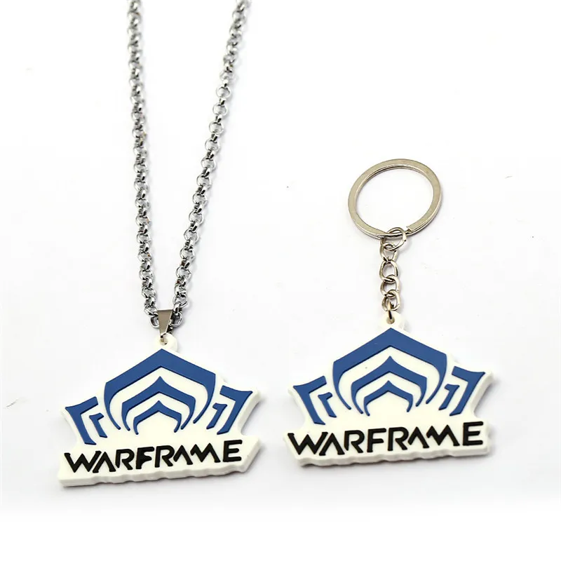 

New Game Warframe Keychain Metal Key Ring Metal Chain Silicone Pendant Porte Clef llavero Chaveiro For Men Car Women Bag Jewelry