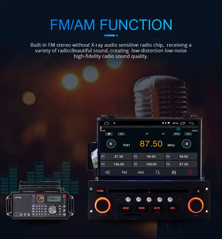 Cheap LJHANG 1 Din Android 9.0 Car DVD Player for Citroen C5 2005-2012 Stereo GPS Navigation multimedia Player 1 Din Car Radio USB RDS 8
