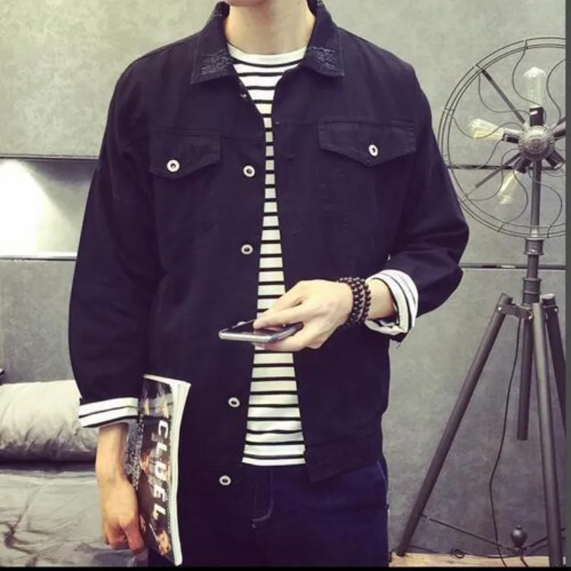 Мужская джинсовая куртка и пальто в Корейском стиле 2019|denim jacket men|mens denim jacketfashion men |
