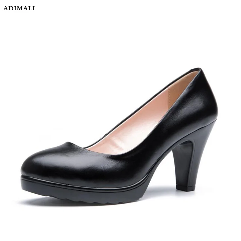 

2019 fashion spring new pumps women shoes pointed toe shallow genuine leather shoes high heels prom wedding shoes