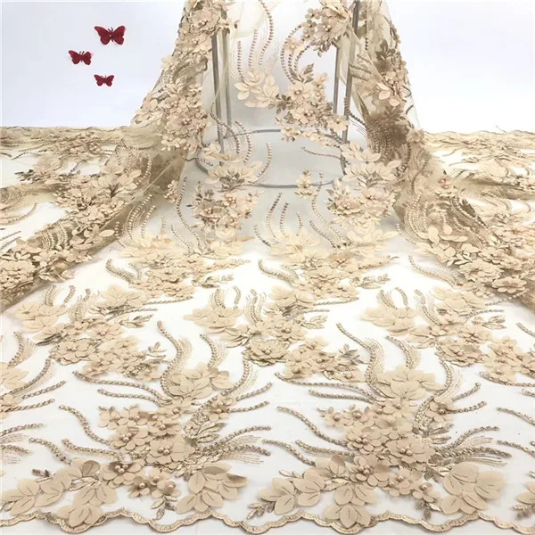 Madison африканская кружевная ткань высокого качества французское кружево 3D цветок Свадебная аппликация Ткань Кружева Свадебный букет для свадьбы - Цвет: as picture2