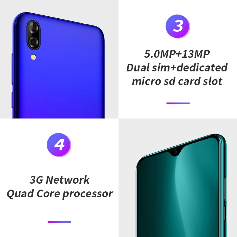 Дешево Оригинальный смартфон Blackview A60, 3G, 199, 6,1 дюймов, Android, мобильный телефон, 4080 мА ч, аккумулятор, 1 ГБ, 16 ГБ ROM, мобильный телефон, 13 МП + 5 МП, две sim ка...