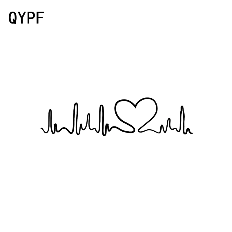 

QYPF 20CM*5.1CM Creative Heart Love Heartbeat Vinyl Decor Retro-reflective Car Window Sticker Decal C15-0739