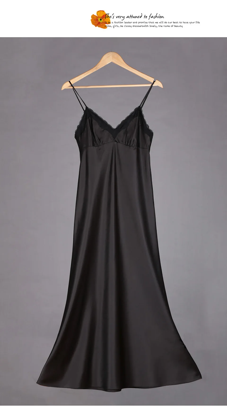 Атласная Ночная рубашка женское кружевное женское белье, сексуальная ночная сорочка с v-образным вырезом Ночная рубашка 2 цвета ночное белье удобная одежда для сна SLA501