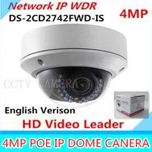 Original English IP Camera DS-2CD2742FWD-IS 4MP HD 1080p IR Vari-focal Dome Network Camera POE Cctv Camera 2.8~12mm Audio WDR