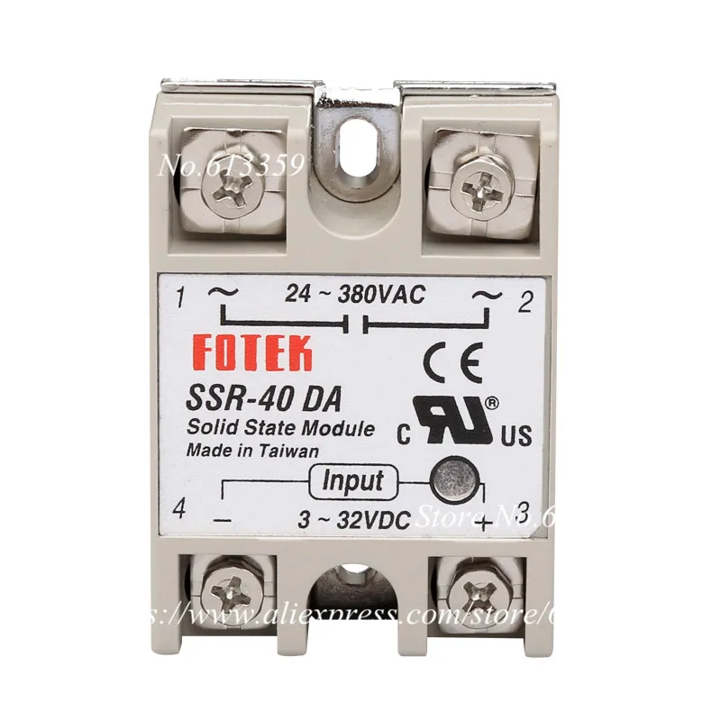 10 шт SSR 40DA FOTEK Однофазное твердотельное реле 40A DC control AC SSR40DA|control ac|controller controlcontroller dc
