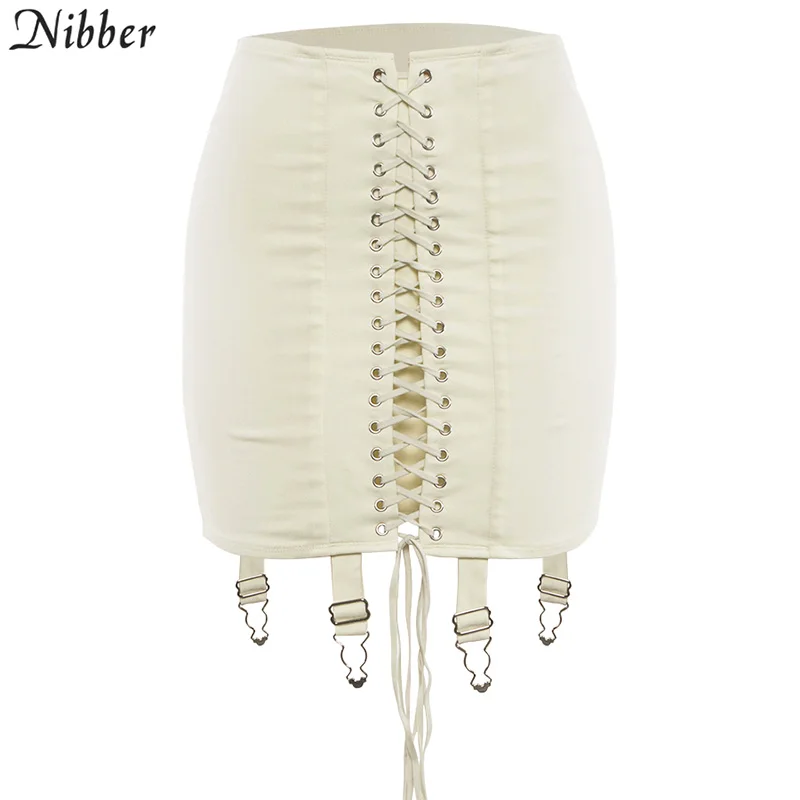 Nibber, весна, новинка, офисные женские элегантные мини юбки, womens2019, летние, Клубные, вечерние, вечерние, плиссированные, для девушек, уличная, повседневная юбка - Цвет: Слоновая кость