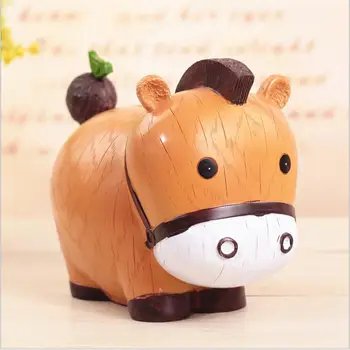 

Creative Cute Zodiac Animal Resin piggy bank Rabbit Horse Pig Child Money Home Decoration
