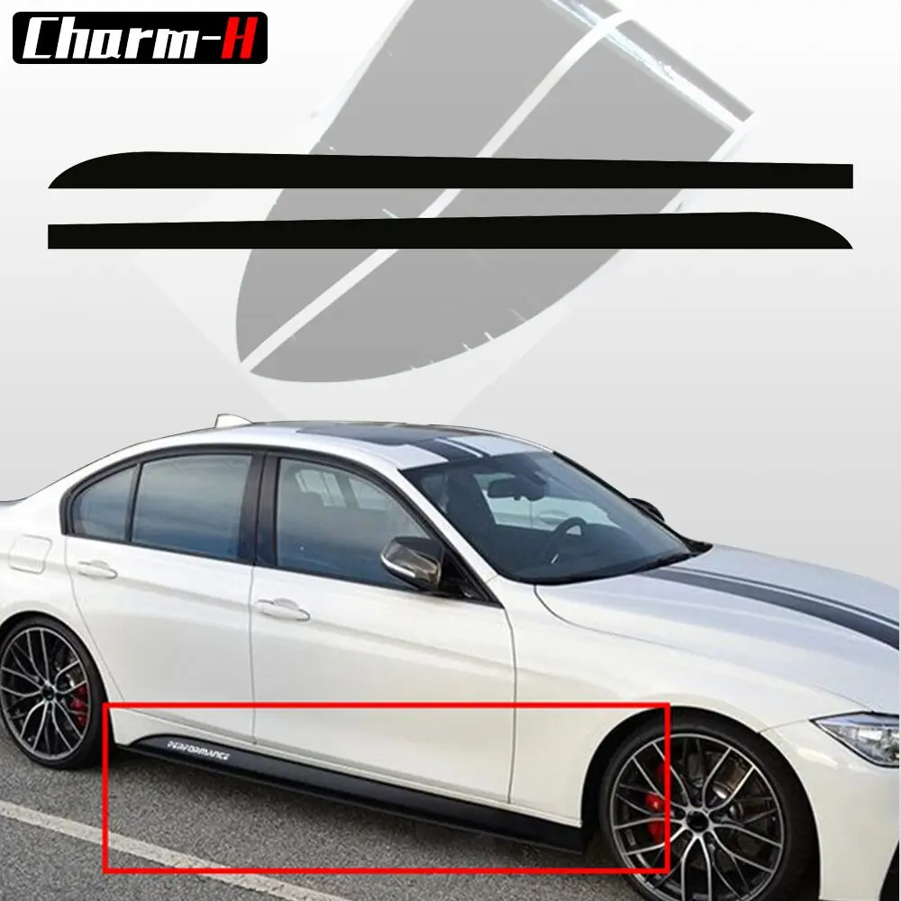 2 шт 5D углеродное волокно боковая юбка подоконник полоса наклейка для BMW F30 F31 M-Packet M линия M Спорт M производительность наклейки