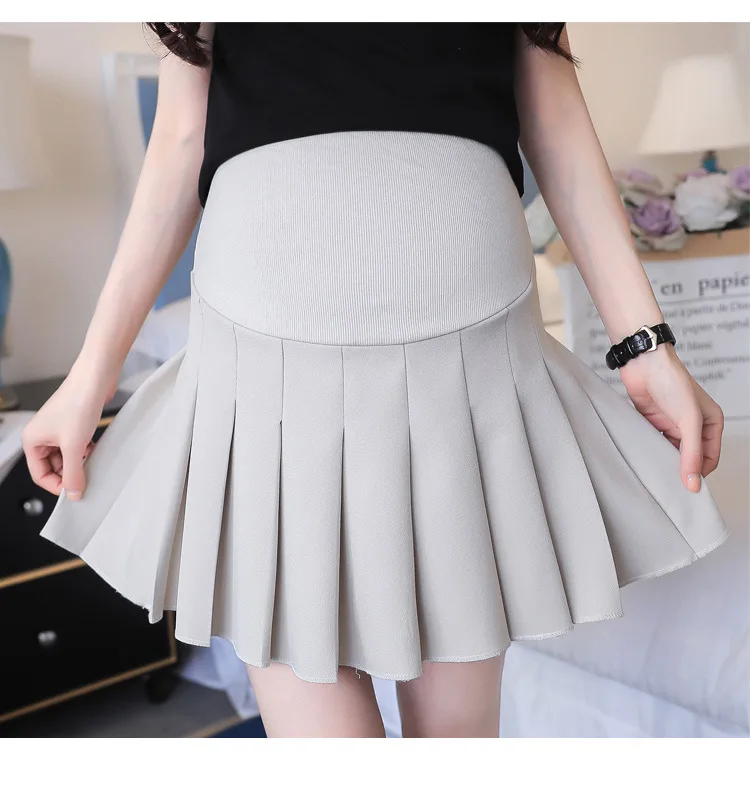 Fdfklak модная летняя одежда для беременных юбка женские Короткие плиссированные мини-юбки приталенное платье для беременных юбки для беременных
