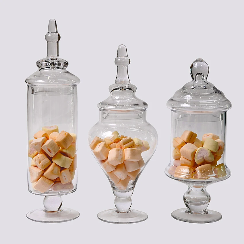 Новая прозрачная стеклянная бутылка, многофункциональная банка для конфет, свадебная бутылка для хранения десерта, стеклянный обеденный стол, домашний декоративный