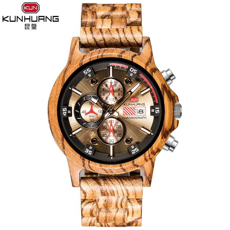 Wooden Watch Men Sport Wooden Quartz Watches Unique Design Casual Chronograph Date Men's Gift Wristwatches relogio masculino Wooden Watch Men Sport Wooden Quartz Watches Unique Design Casual Chronograph Date Men's Gift Wristwatches relogio masculino