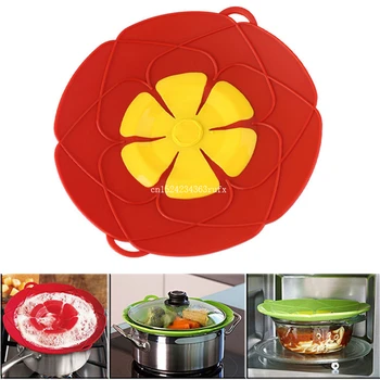 

20Pcs Kitchen Gadgets Silicone Lid Spill Stopper Pot Cover 26cm Diameter Cooking Pot Lids Utensil Flower Cookware