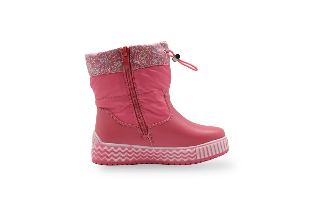 Apakowa/Водонепроницаемые зимние мягкие теплые ботинки для девочек; шерстяные плюшевые ботинки на плоской подошве для маленьких детей; зимние ботинки для пеших прогулок на резиновой подошве; обувь для девочек
