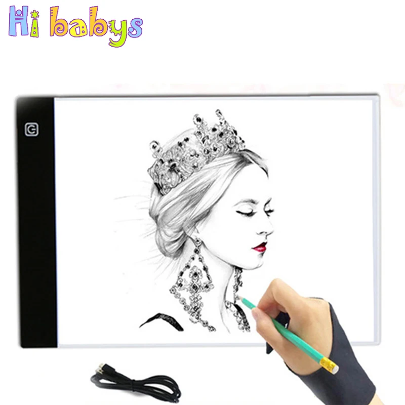 LED Ultrathin Portable Drawing Board Educational Toys For Children Kids Writing Painting Tablet USB Powered A4 Model Copy |