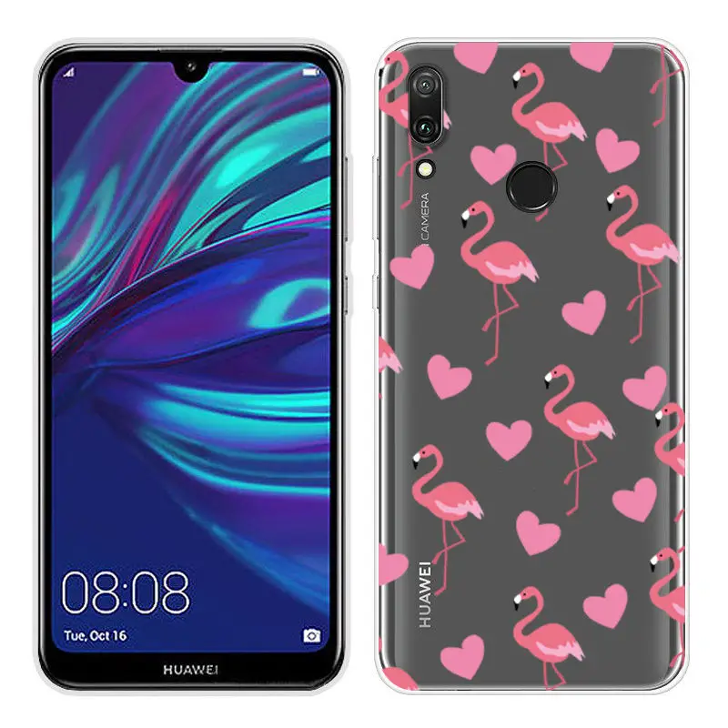 Cartoon Case for Huawei Y6 2019 Case Soft Silicone Back Cover Phone Case For Y7 2019 Honor 8x 9 10 Clear TPU Y 6 2019 Cover Capa (10)