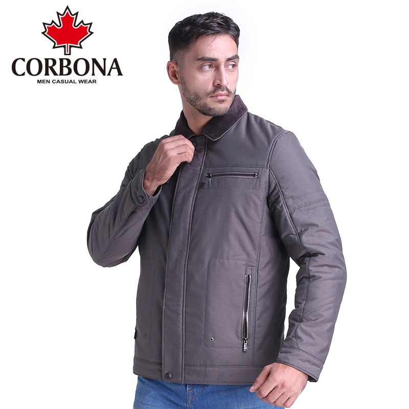 

CORBONA NEW Mens Autumn Jackets And Coats Business Leisure Slim Fit Stand Collar Cotton Clothing Pockets Fashion Design