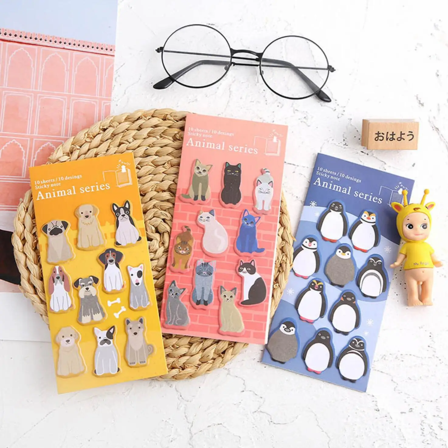 

Kawaii Animal Series Dog Cat Memo pad Girl Diary DIY Portable Notepad Planner Sticky Notes Cute Stationery School Office Supply