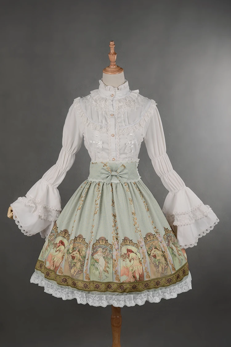 Юбка Mucha Soufflesong юбка для девочек с принтом на заказ завышенной талией|lolita skirt|skirts for