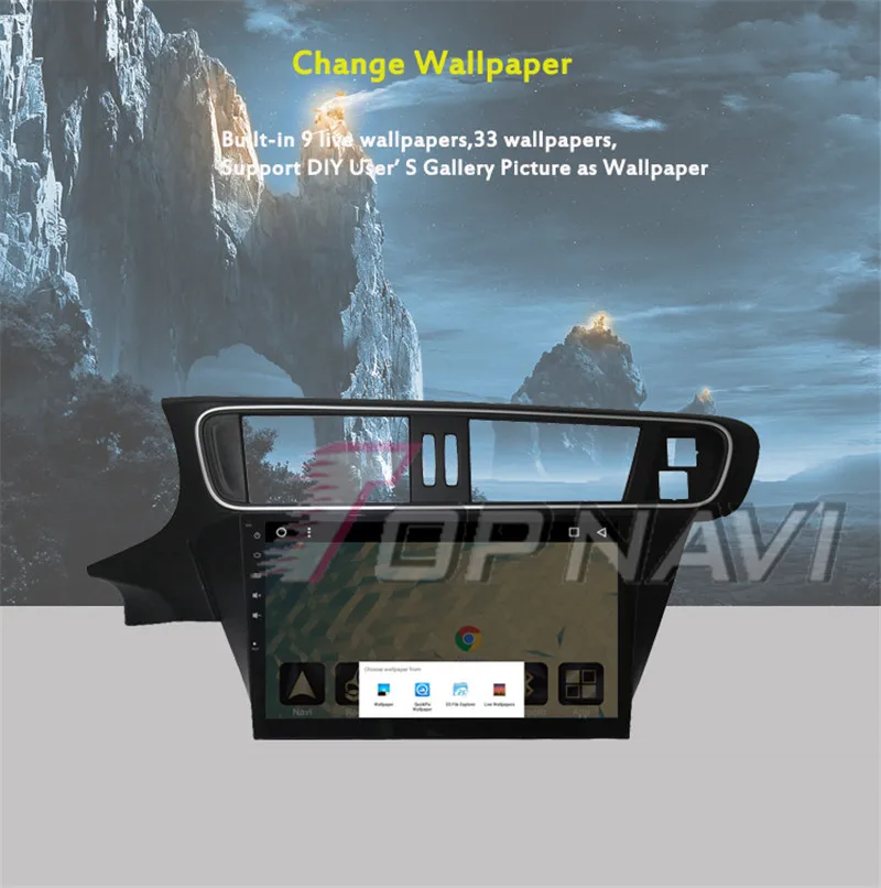 2 din android car gps navigation For Citroen C3-XR 2014