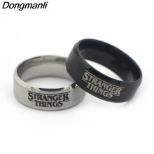 P3888 горячее шоу странные вещи ТВ кольцо из нержавеющей стали кольца для мужчин и женщин вечерние модные черные Серебряные кольца ювелирные изделия