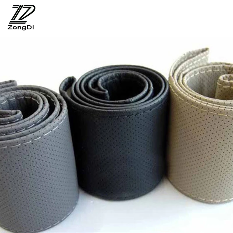 

1Pc Car steering wheel cover Genuine Leather Hand stitching for Suzuki Swift Volkswagen Passat B5 B6 b7 Tiguan Jetta MK6 Skoda