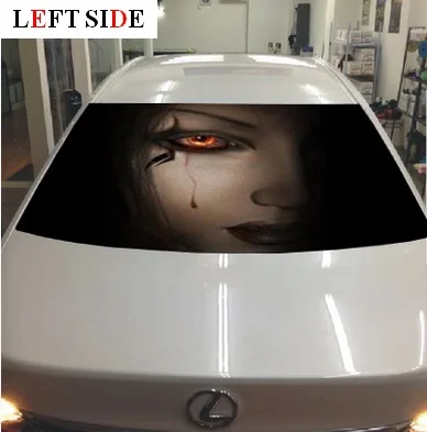 

LEFT SIDE Car Stickers Car-Styling 3D Rear Window Glass Sticker Perforated PVC Rear Windshield Decor Sticker Auto Accessories