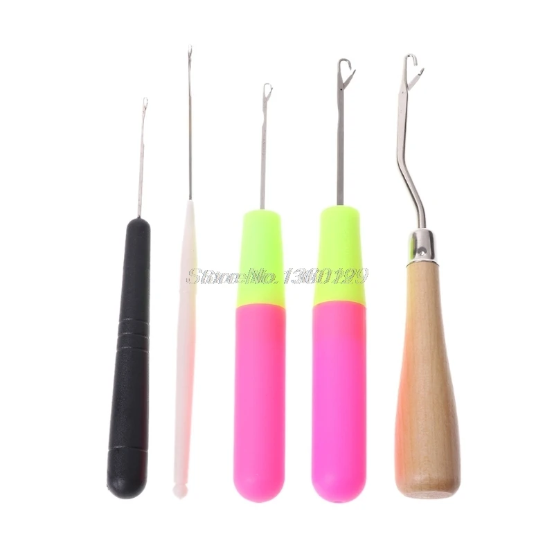 

5Pcs/Set Plastic Crochet Needle Braiding Latch Hook Weaving Hair Dreadlock Craft Oct15 Drop Ship