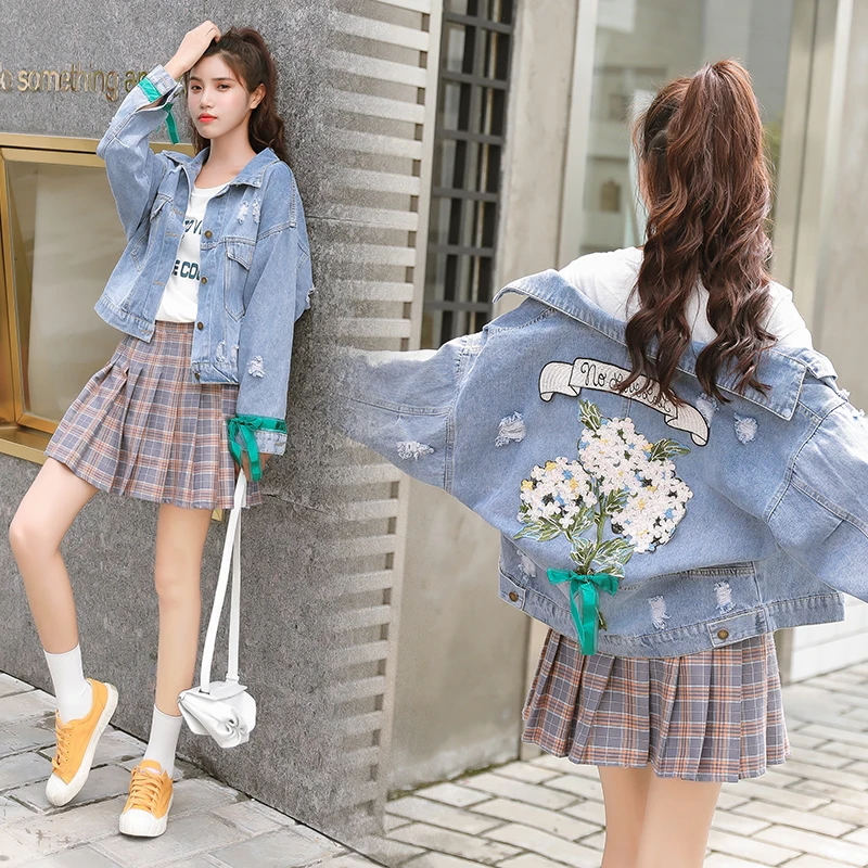 

Cheap wholesale 2019 new autumn winter Hot selling women's fashion casual Denim Jacket FP5904