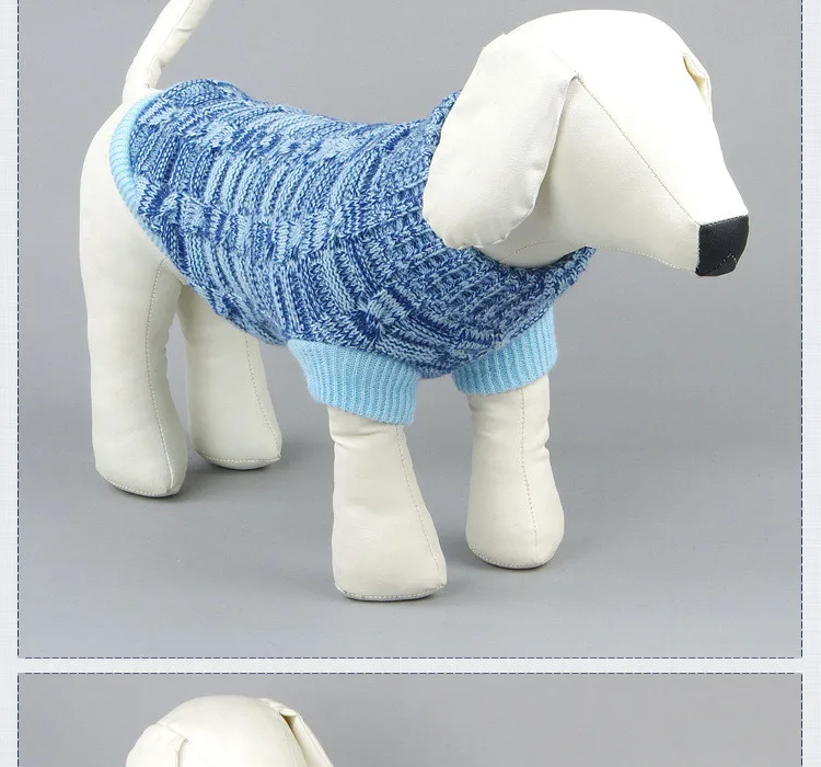 Класс розовый и синий милые свитер для собаки костюмы маленький щенок зимняя одежда для собак падения 5 цветов 6 Размеры