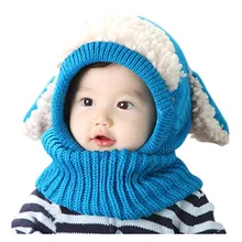 2015 winter baby hat and scarf puppy design hooded crochet scarf girl boy toddler kids neck