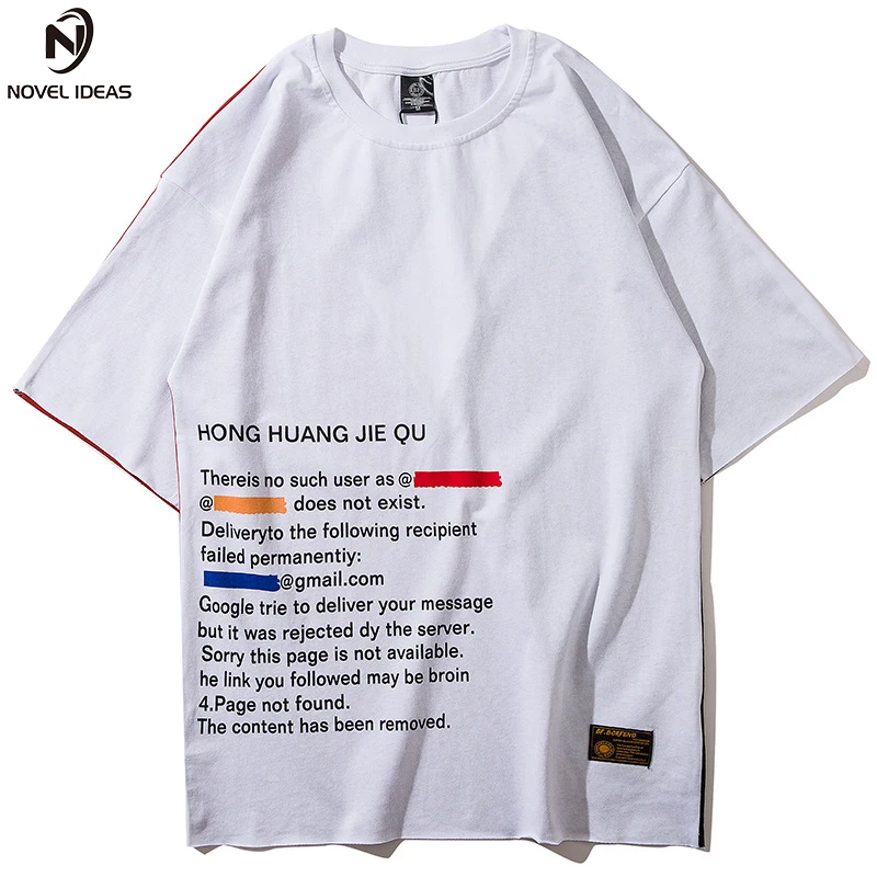 

Novel ideas Summer Creative Letter Printed T-Shirts 2018 Men's Short Sleeve Tops Tees Hip Hop Casual Cotton Streetwear Tshirts