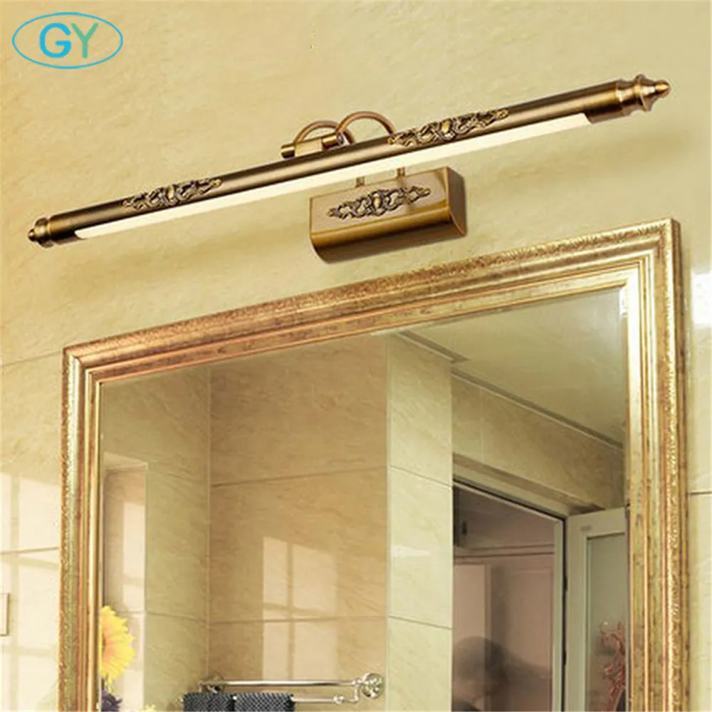 

American mirror light LED European mirror front lights L50/70/90cm retro mirror cabinet light dressing table make up lighting