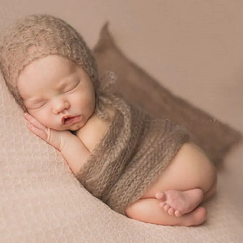 Cute!Newborn Photography Accessories 40X60CM Mohair Wrap Best Christmas Gift Soft Knitted Crochet Baby Photo Shoot Fotografia