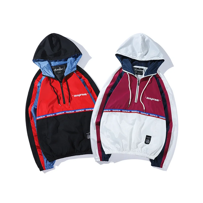 Maxulla Men's Anorak jackets half zipper Hip hop Pullover streetwear stylish Hip Hop jackets hooded jacket street wear Mla015