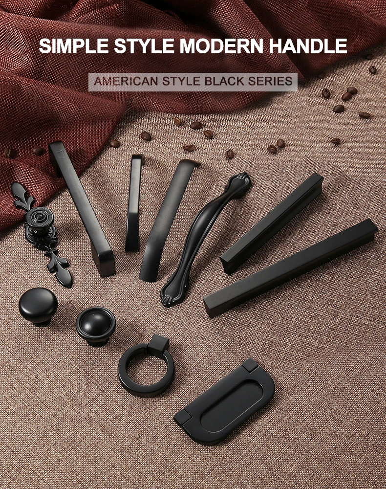 Aluminum Alloy Cabinet Handles Cupboard Pulls (2)
