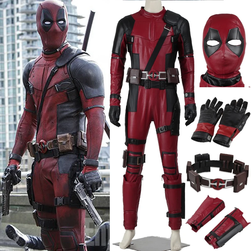 2016 Superhero carnival costume adult Xmen RED Deadpool Wade Wilson