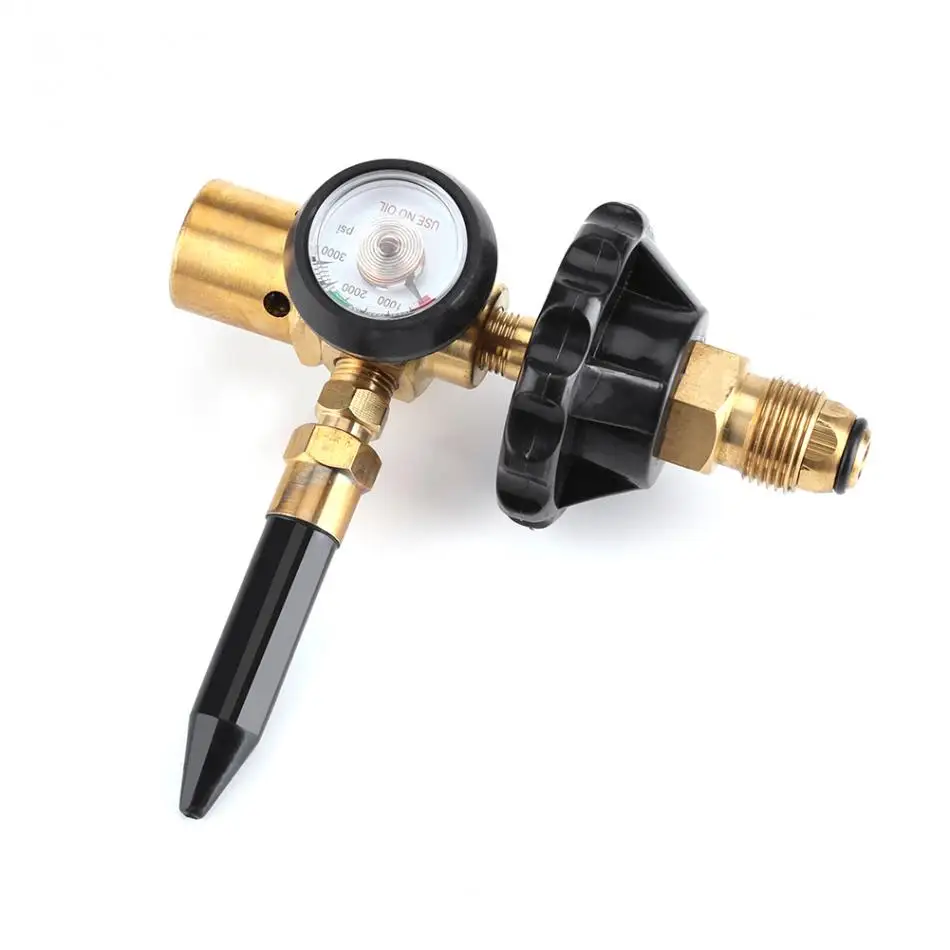 Inflator Regulator Pressure Regulation with Air Flow Meter Valve Gauge