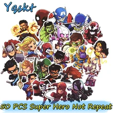 Hot 50 Pcs Super Hero Sticker for Laptop Skateboard Motorcycle Home Decor Car Styling Vinyl Decals Doodle Cool DIY Stickers