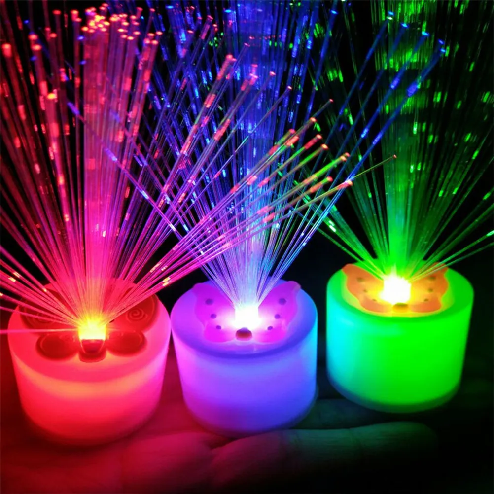 1Pc LED Fiber Optic Night Light Up Toy Romantic Color Changing Lamp