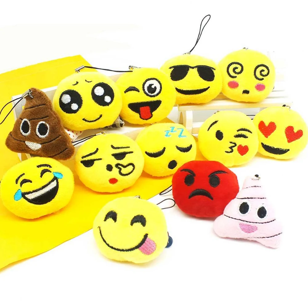Trendy Emoji Smile Stool Amusing Cartoon Keychain Ring Holder Porte