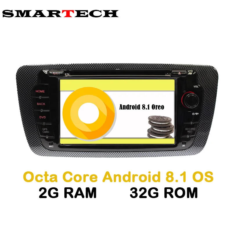 

SMARTECH 2 Din For Seat Ibiza Car Multimedia GPS 8 Core Android 8.1 Autoradio Navigation 3G WIFI Bluetooth Car Radio DVD Player