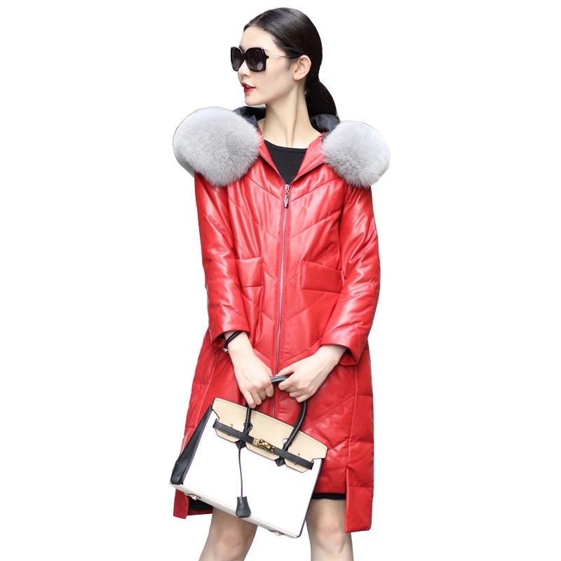 women's genuine leather parkas