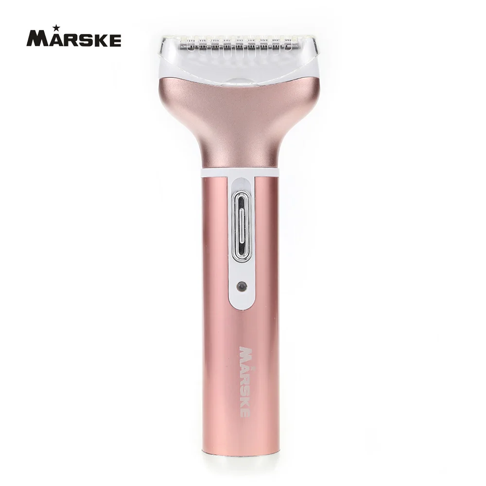 MARSKE 4 в 1 перезаряжаемые USB Эпиляторы удаления волос нос борода триммер для бровей женский бритвы депиляция машина - Цвет: Rose Gold