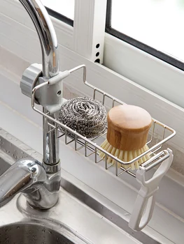 

Home Stainless Steel Faucet Rack, Cloth Rack, Leachate Rack, Household Kitchen Sink Holder Without Perforation