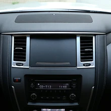 Para NIssan Patrulha Armada Y62 2017 2018 auto Acessórios styling ABS Cromo meio da saída de ar Do Carro Decoração Tampa Da Guarnição