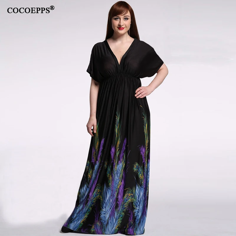 Plus Size Women Dress Fashion New Chiffon Beach Holiday Long Dresses ...