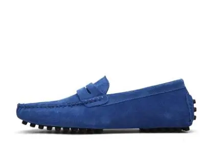 Мужские лоферы обувь для вождения бренд супер мягкие кожаные мужские Лоферы из натуральной кожи без шнуровки повседневная обувь AG-04 - Цвет: Sapphire blue