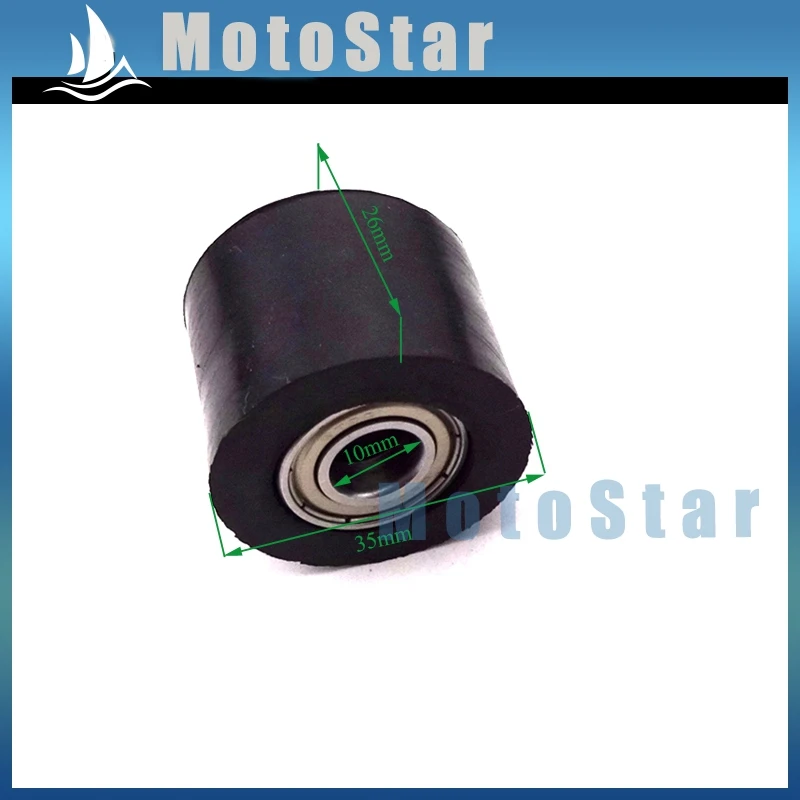 Rubber 10mm Black Chain Tensioner Pulley Roller Guide For Chinese